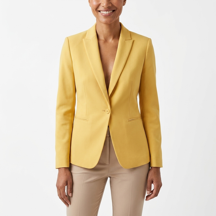 Tima | Women's Black Blazer | Tailored Elegant One-Button Slim Fit Jacket view 11