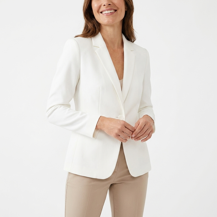 Tima | Women's Black Blazer | Tailored Elegant One-Button Slim Fit Jacket view 12