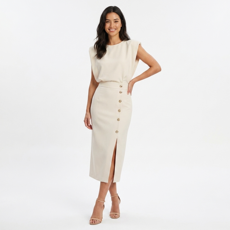 Wonda | Elegant Black Midi Dress