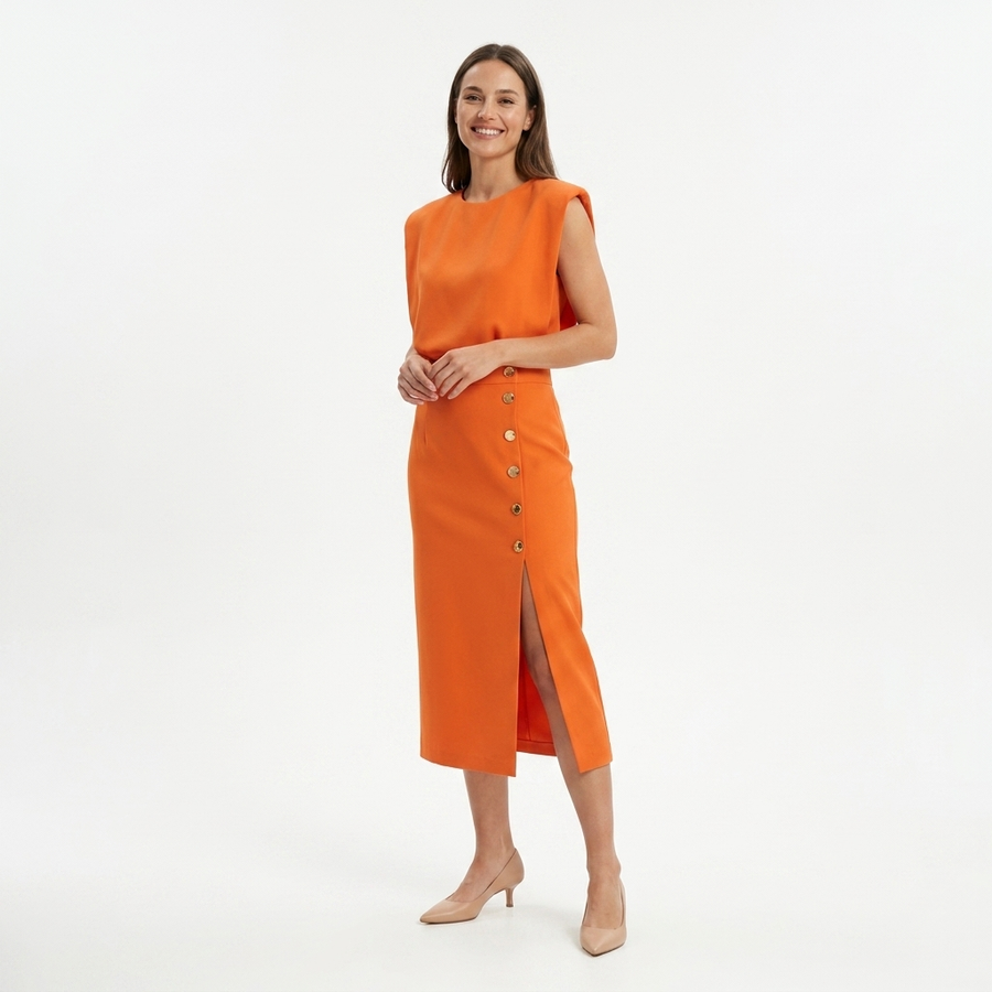 Wonda | Women's Elegant Midi Dress | Flattering Black Formal Dress for Various Occasions view 8