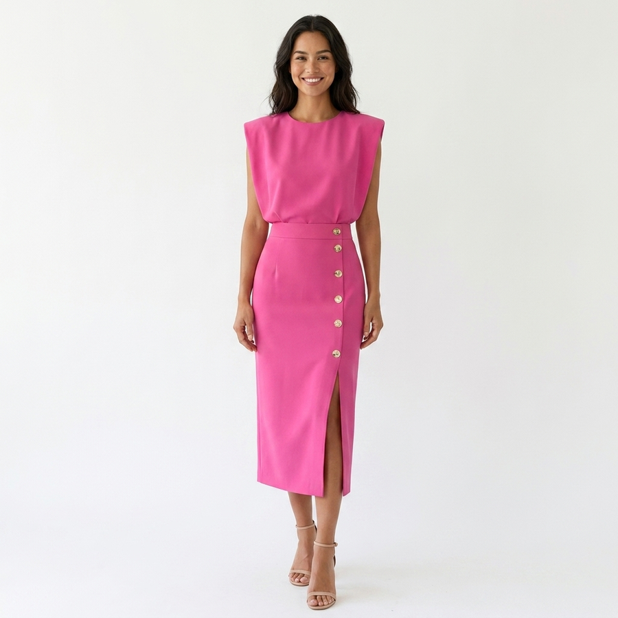 Wonda | Women's Elegant Midi Dress | Flattering Black Formal Dress for Various Occasions view 9