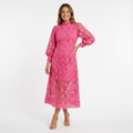 Women's Elegant Lace Midi Dress | Timeless Sophisticated Cocktail Dress