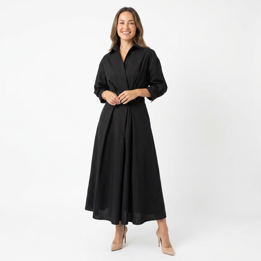 Women's Breathable Fabric Maxi Dress | Elegant Flowy Long Evening Gown view 2
