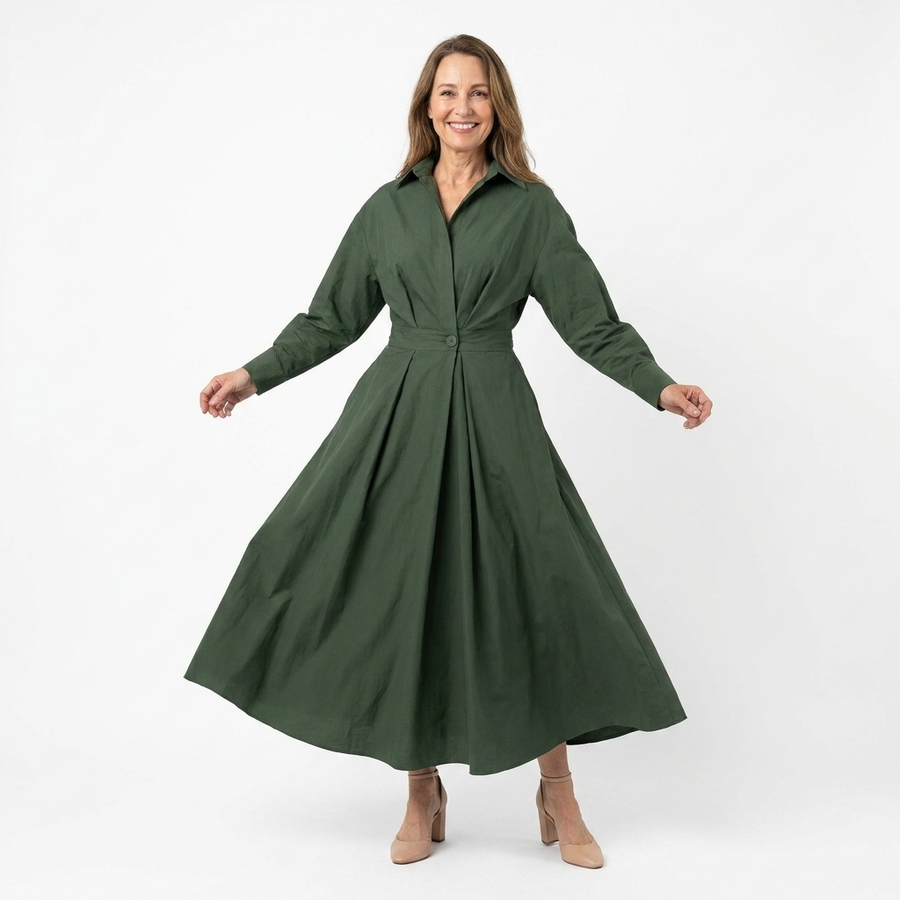 Women's Breathable Fabric Maxi Dress | Elegant Flowy Long Evening Gown view 3
