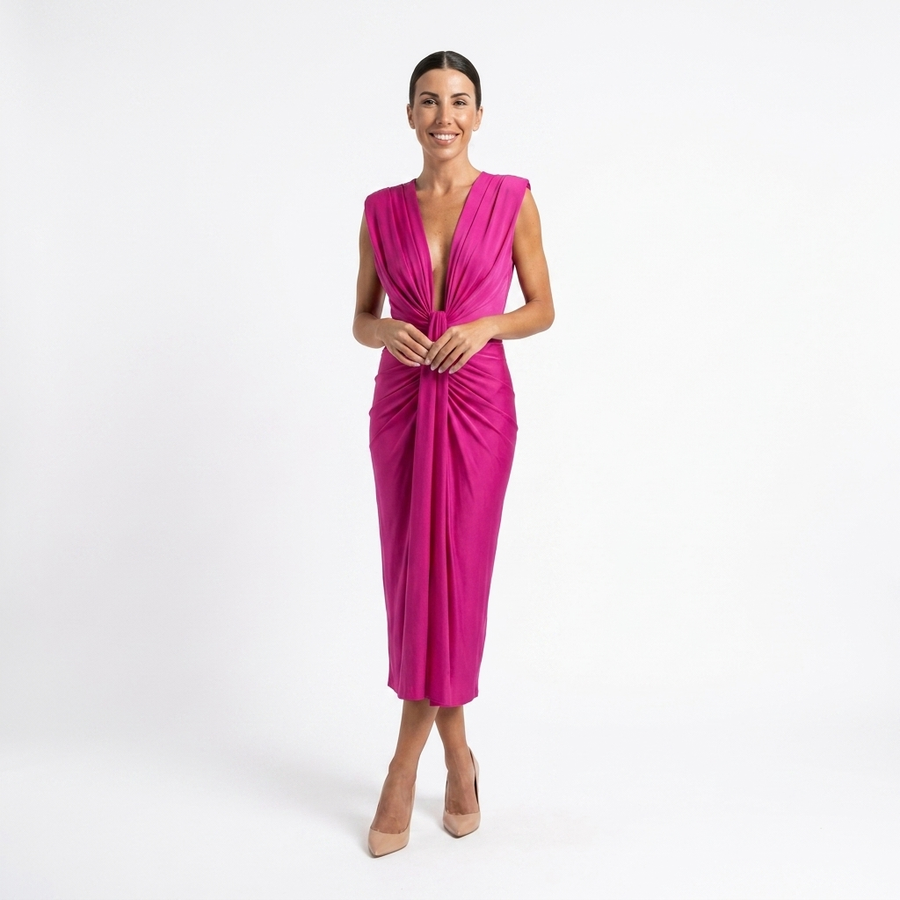 Women's Lightweight Pleated Midi Dress | Elegant Summer Dress for All-Day Comfort view 2