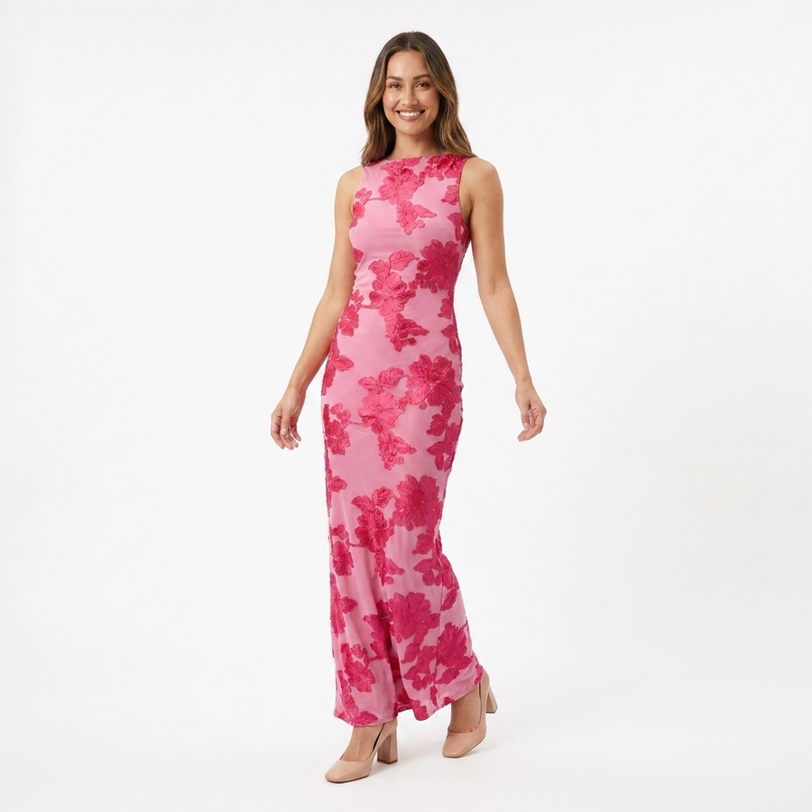 Women's Soft Floral Maxi Dress | Elegant Flowy Summer Gown view 2