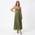 Women's Soft Pleated Maxi Dress | Elegant Flowing Evening Gown