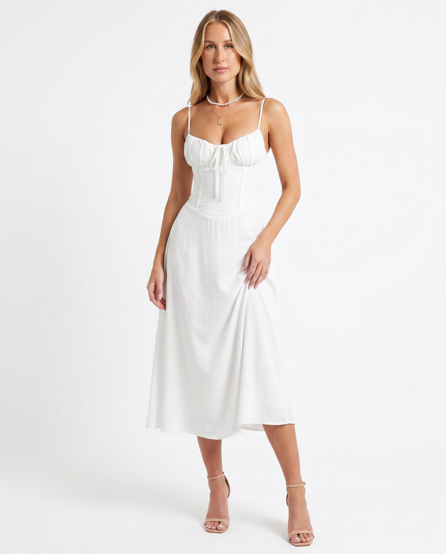 Women's Lightweight Maxi Wrap Dress | Elegant Spaghetti Strap Summer Gown view 4