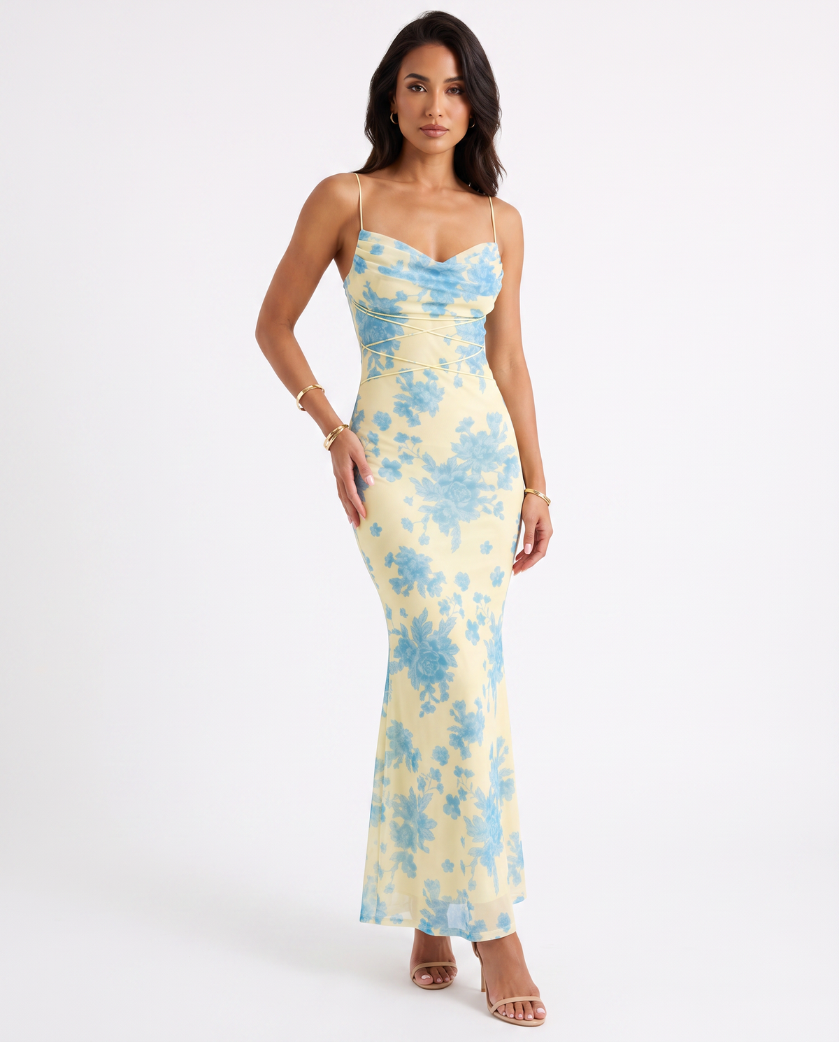 Women's Lightweight Floral Maxi Dress | Elegant Sleeveless Summer Gown
