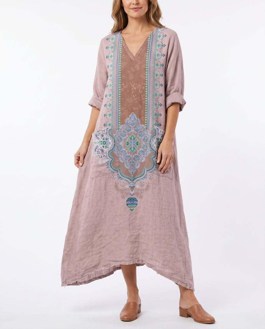 Women's Lightweight Paisley Print Maxi Dress | Vibrant Oversized Summer Style view 3