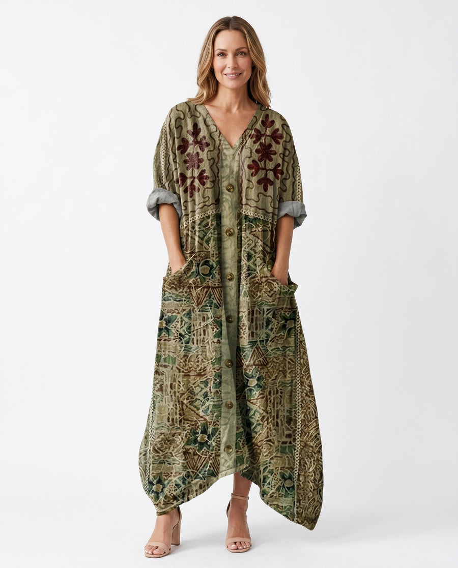 Women's Lightweight Paisley Print Maxi Dress | Vibrant Oversized Summer Style view 5