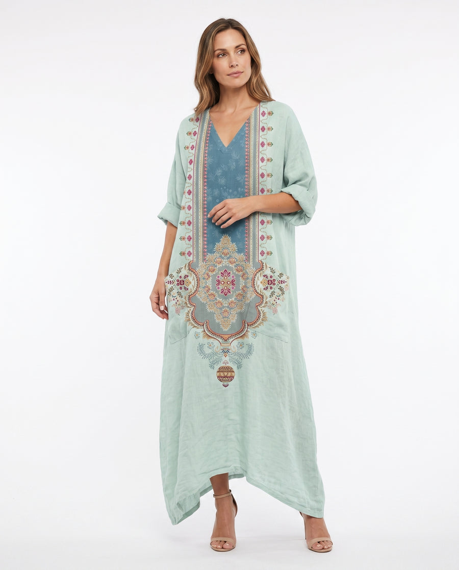 Women's Lightweight Paisley Print Maxi Dress | Vibrant Oversized Summer Style view 6