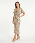 Women's Luxurious Satin Midi Dress | Elegant A-Line Wedding Guest Gown