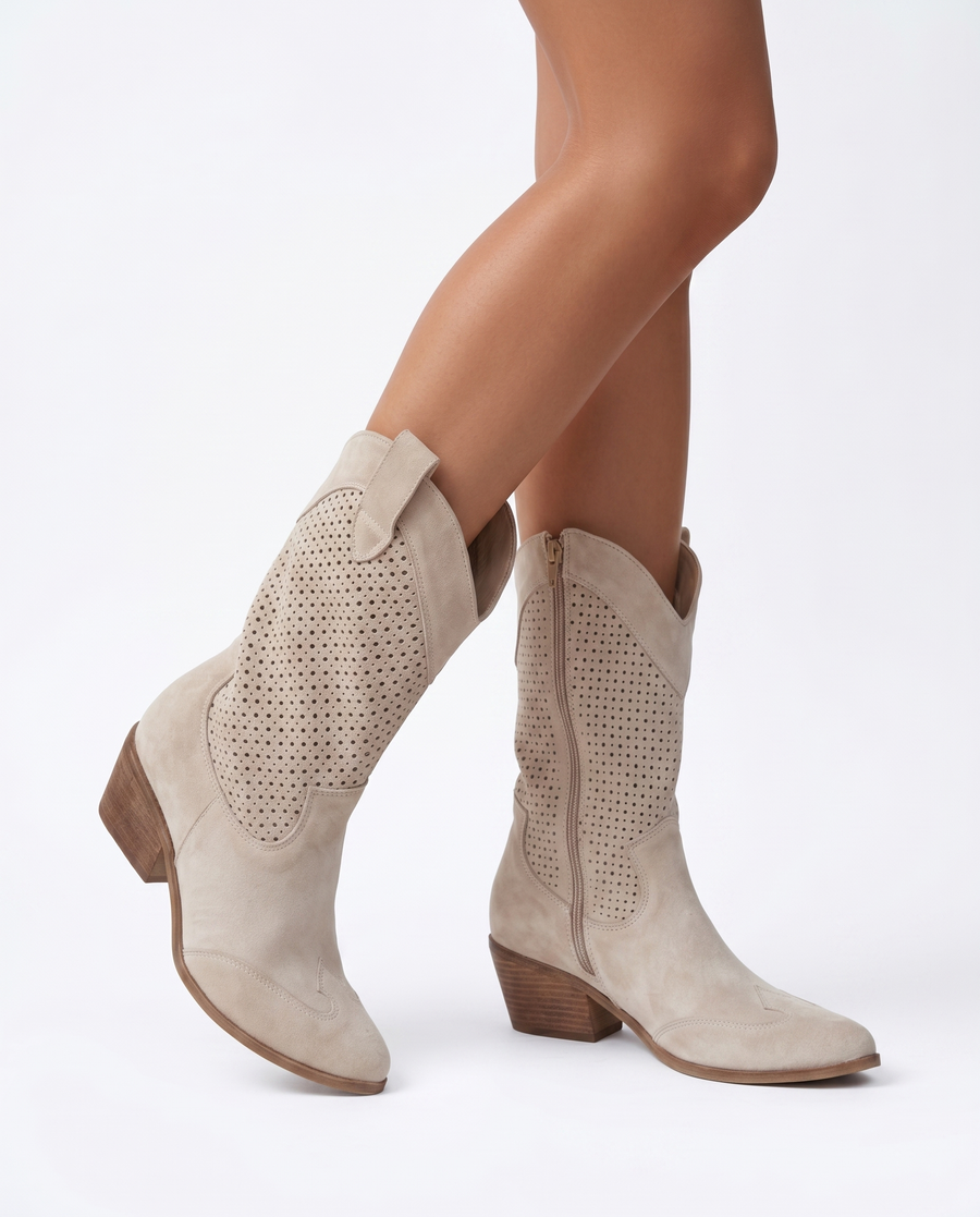 Zion | Women's Stylish Leather Cowboy Boots | Comfortable Orthopedic Western Footwear view 2