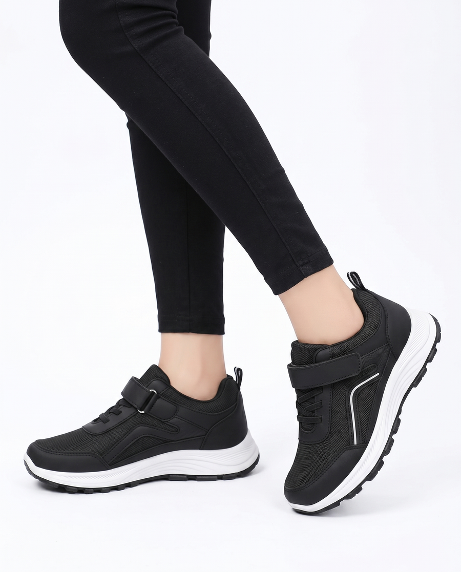 Unisex Breathable Velcro Sneakers | Comfortable Cushioned Wide Toe Shoes view 1