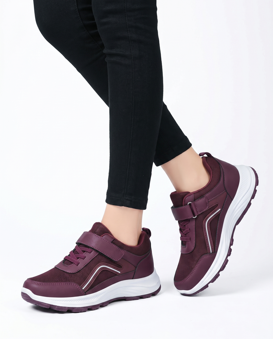 Unisex Breathable Velcro Sneakers | Comfortable Cushioned Wide Toe Shoes view 2