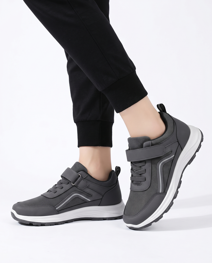 Unisex Breathable Velcro Sneakers | Comfortable Cushioned Wide Toe Shoes view 3