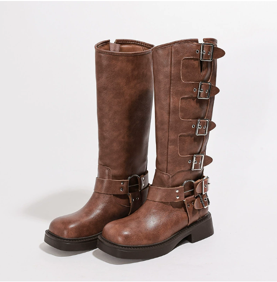 Vesper | Low Heel Buckle Strap Women's Boots