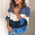 Blanche | Women's Winter Sweater – Color Block Striped