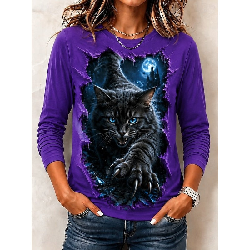 Juliet | Women's Halloween Shirt – Graphic Long Sleeve Fall Top view 4