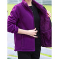 Marjorie | Women's Plus Size Winter Jacket – Stand Collar Cozy Fleece Coat
