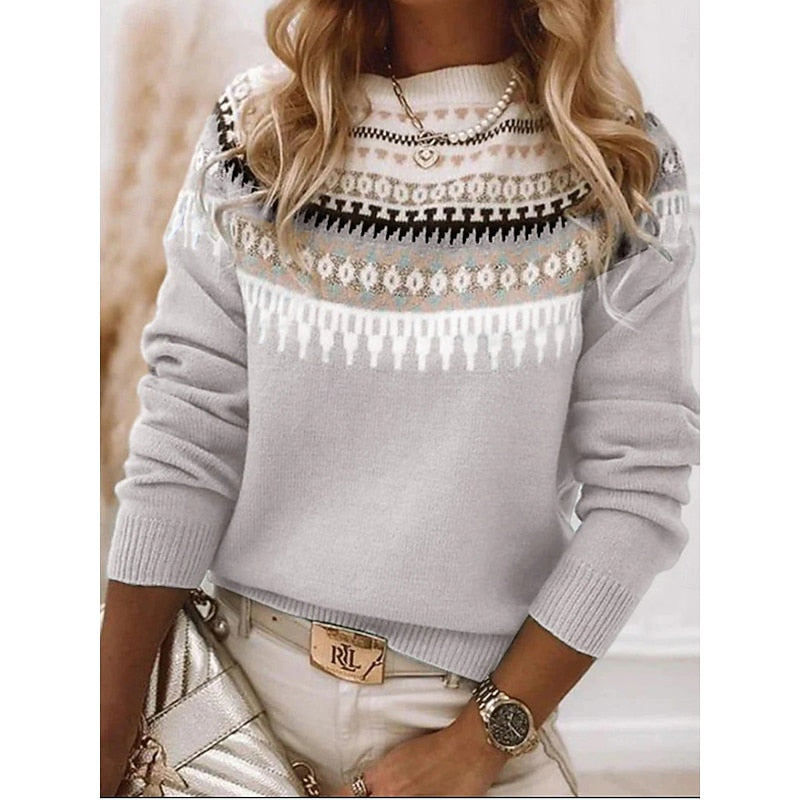 Coralie | Women's Patterned Knit Sweater – Heritage Style Winter Pullover view 2