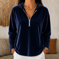 Eliza | Women's Quarter Zip Sweatshirt – Relaxed Pullover Hoodie