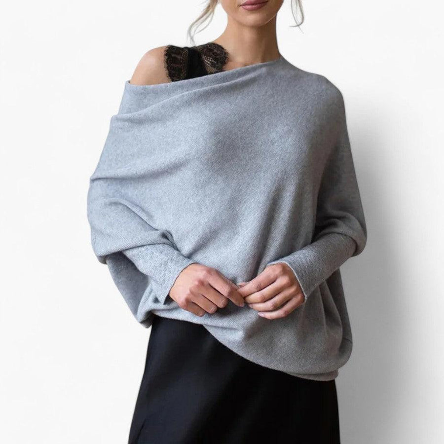 Penelope | Jumper with Off-Shoulder Neckline and Knit Texture view 6