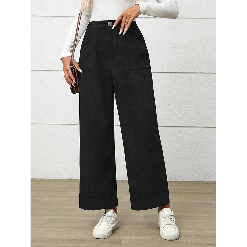Simone | Women's Wide Leg Pants – High Waisted Relaxed Trousers view 4
