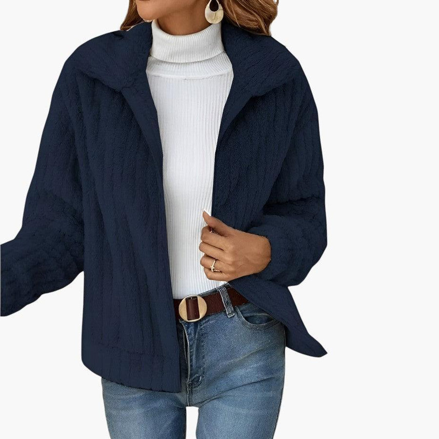 Seraphine | Longline Fleece Cardigan with Open-Front and Long Sleeves view 4