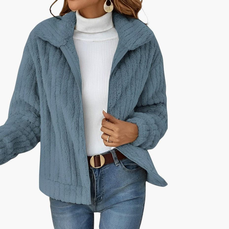 Seraphine | Longline Fleece Cardigan with Open-Front and Long Sleeves view 6