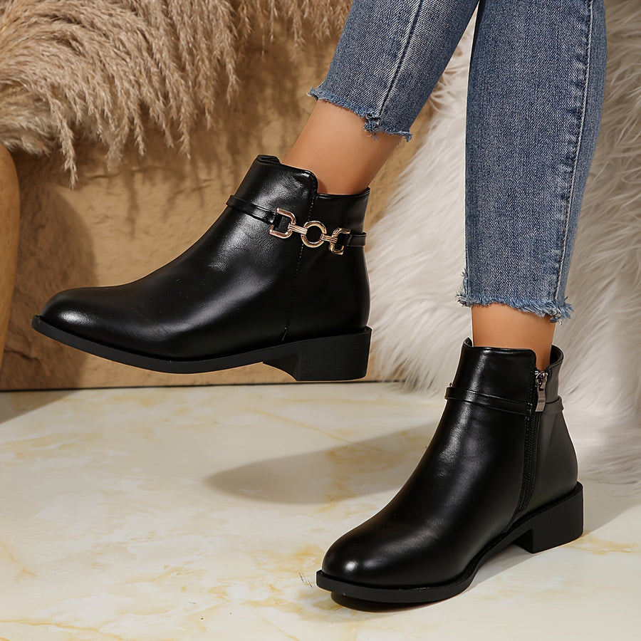 Liviana | Chelsea Ankle Boot with Gold Chain view 2