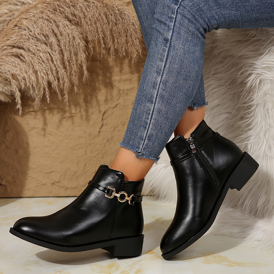Liviana | Chelsea Ankle Boot with Gold Chain view 3
