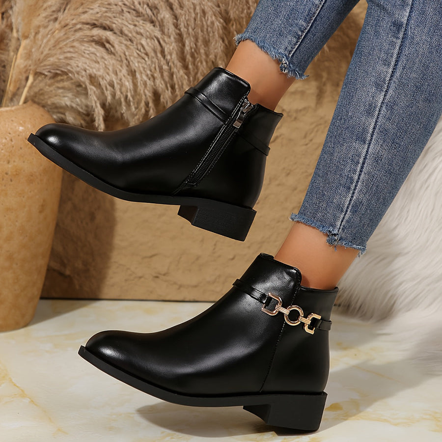 Liviana | Chelsea Ankle Boot with Gold Chain view 5