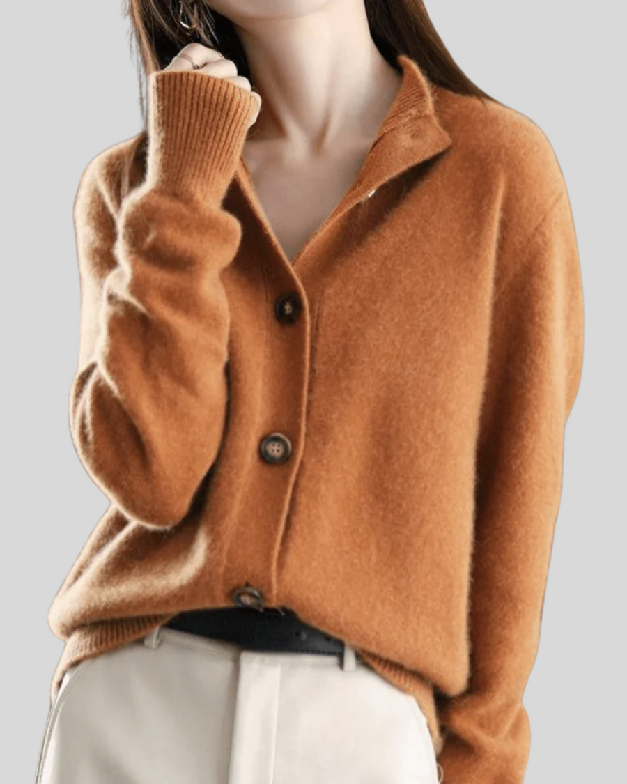 Nadia | Women's Winter Cardigan – Button-Down view 3