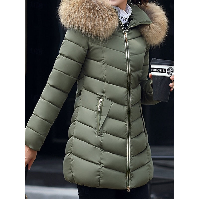 Astra | Women's Winter Parka – Hooded Quilted Puffer Jacket view 3