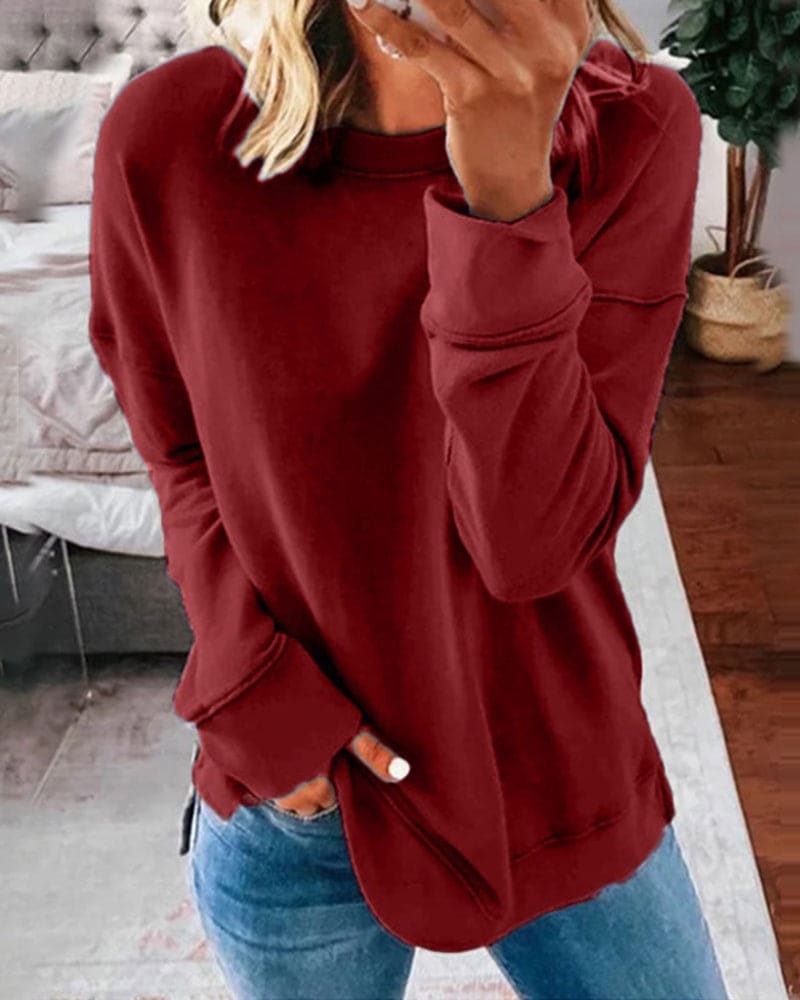 Gilda | Women's Sweatshirt – Relaxed Fit Crew Neck view 5