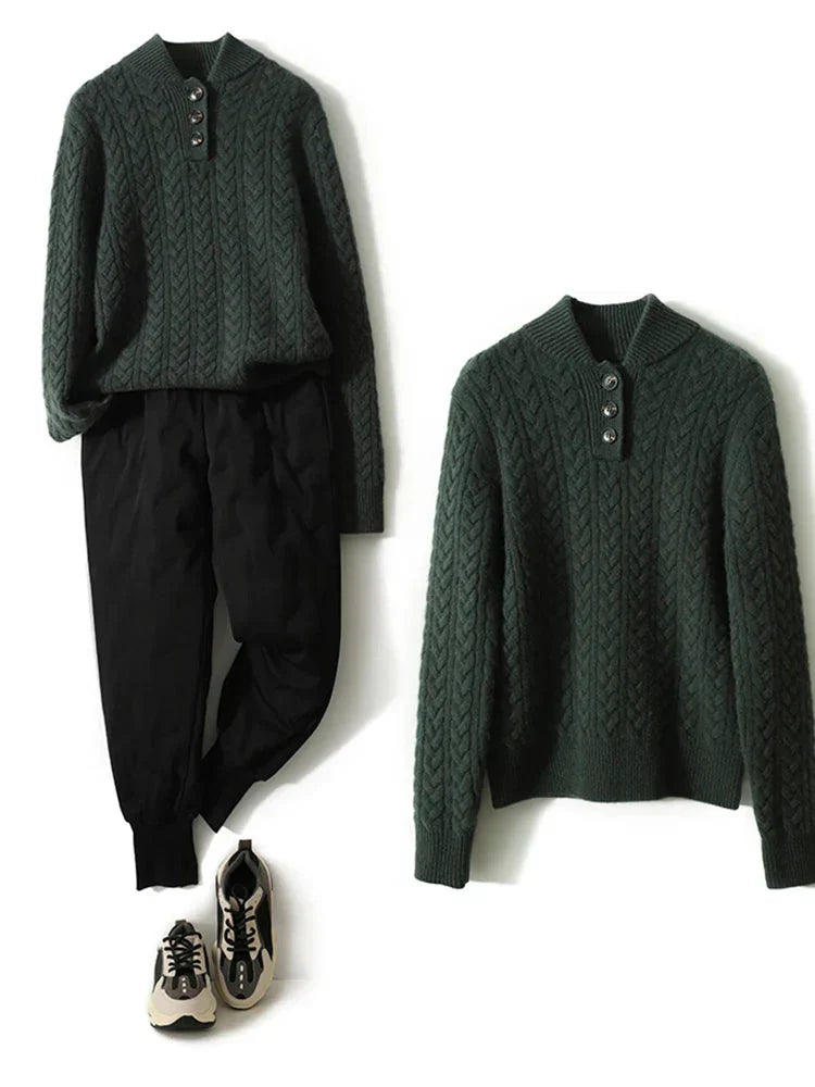 Ophelia | Button-Up Cable Knit Sweater for Women view 15