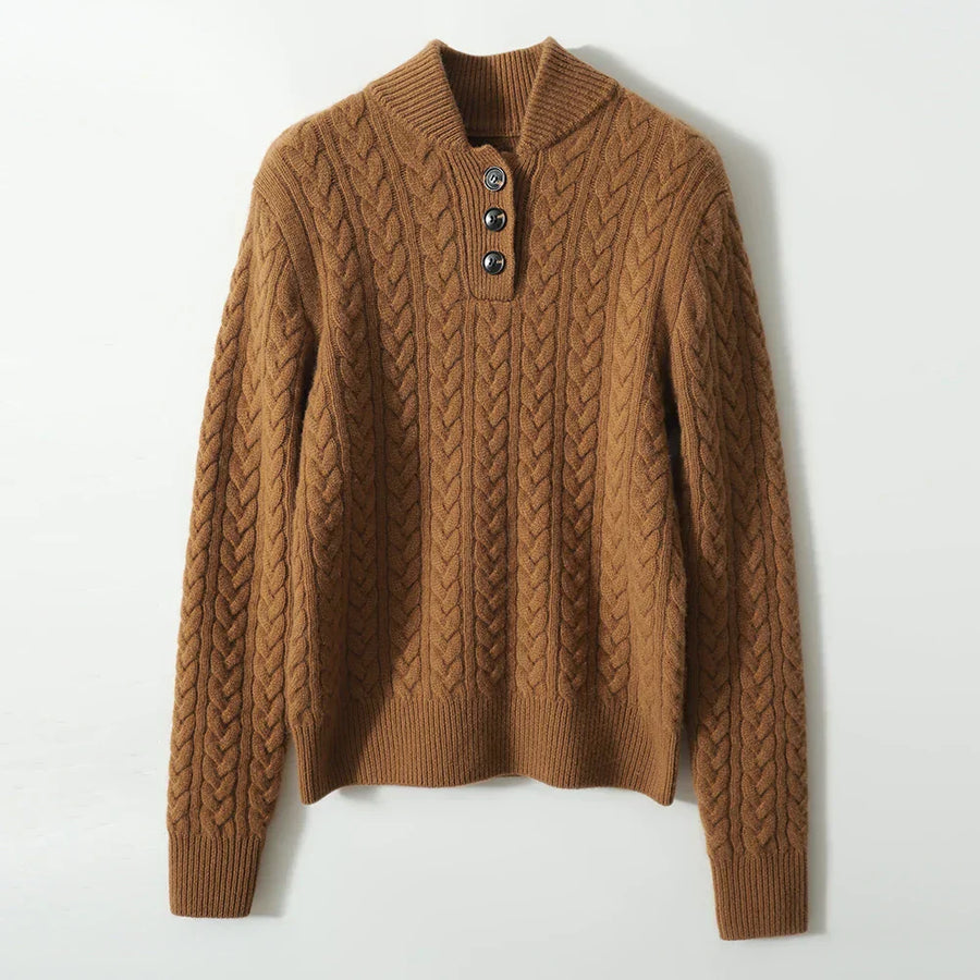 Ophelia | Button-Up Cable Knit Sweater for Women view 16