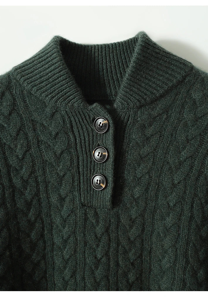 Ophelia | Button-Up Cable Knit Sweater for Women view 18
