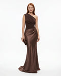 Olivia | One-Shoulder Satin Maxi Dress