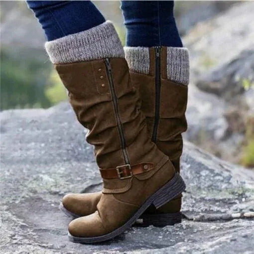 Perdita | Winter Detail Knit Cuff Boots view 3