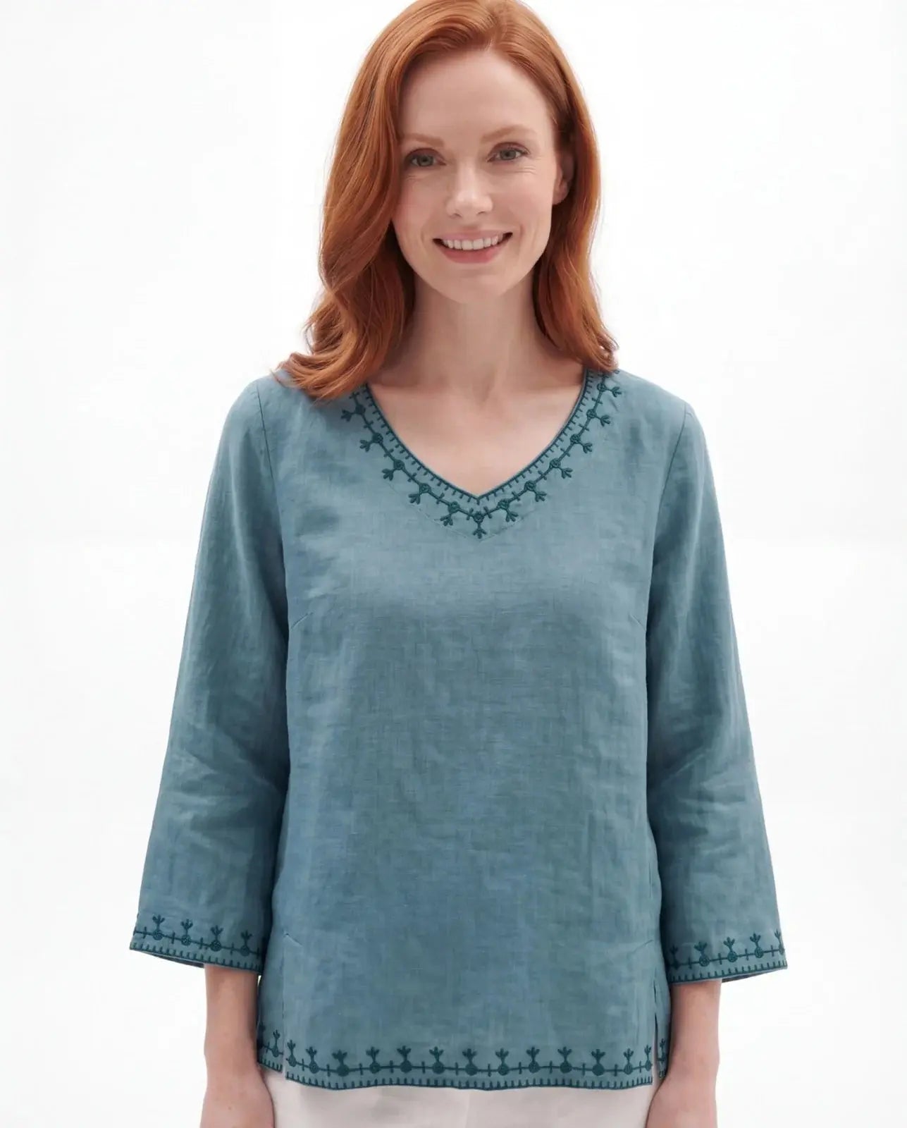 Helen teal blouse