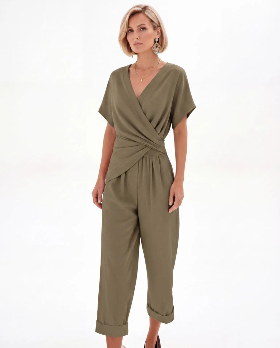 Sienna | Elegant V-Neck Wrap Jumpsuit view 2