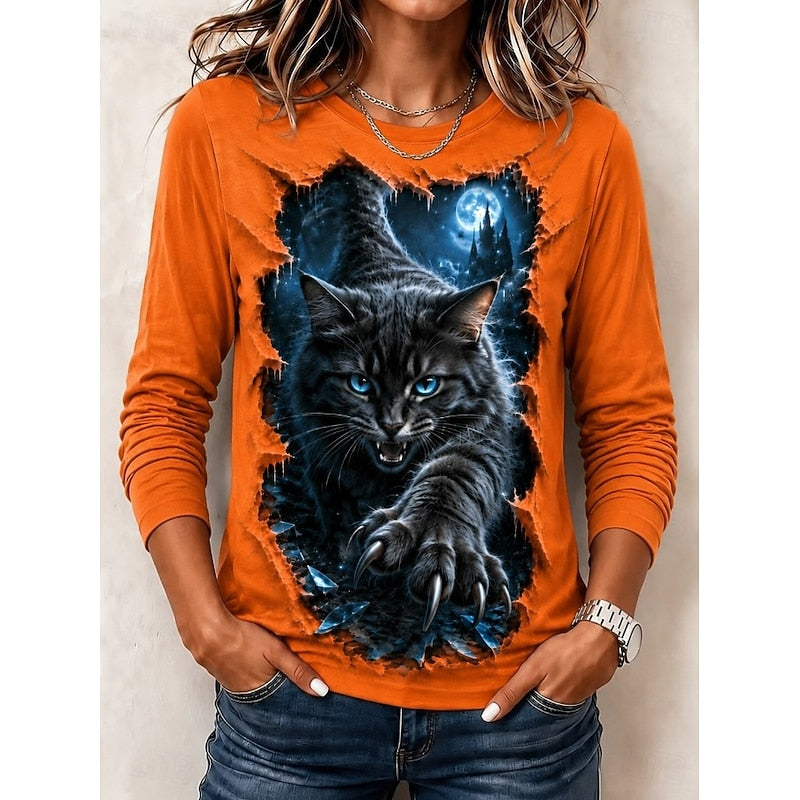 Juliet | Women's Halloween Shirt – Graphic Long Sleeve Fall Top view 3
