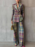 Yolanda | Plaid Double-Breasted Suit Set