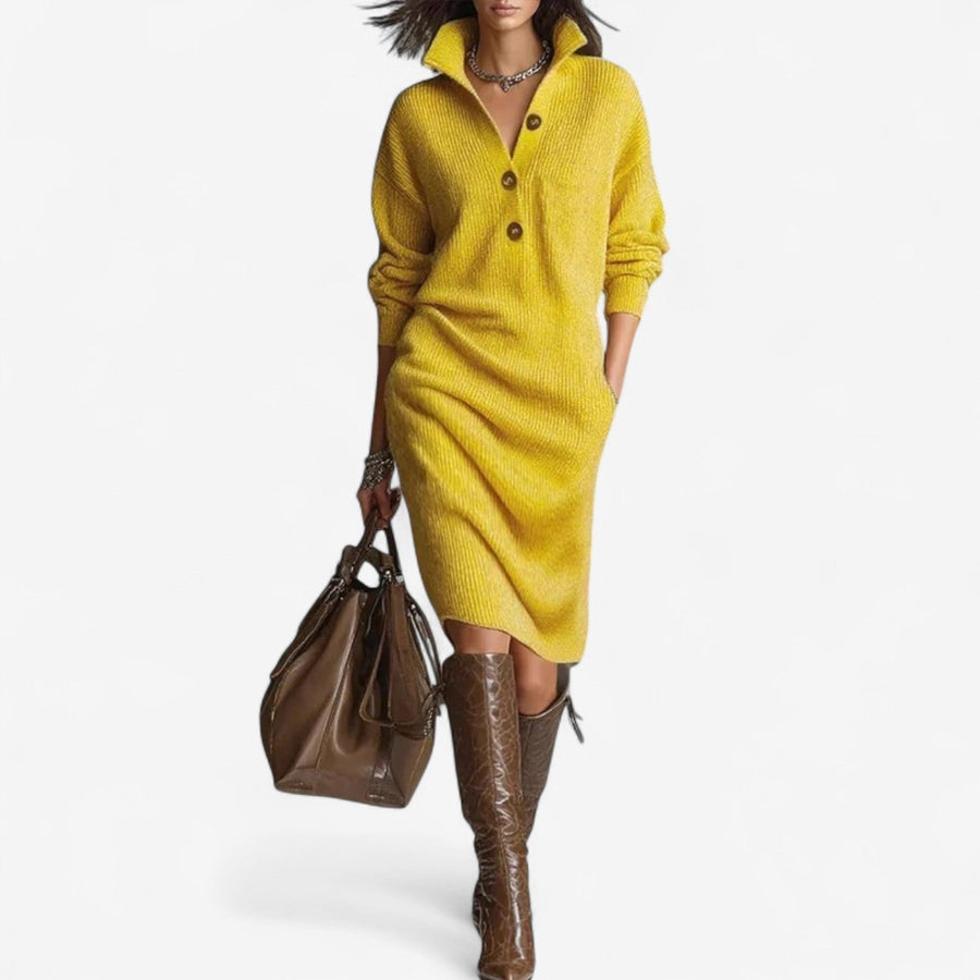 Isabeau | Knit Sweater Dress with Collar view 2