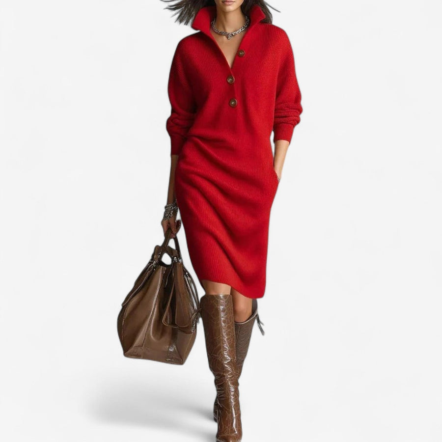 Isabeau | Knit Sweater Dress with Collar view 4