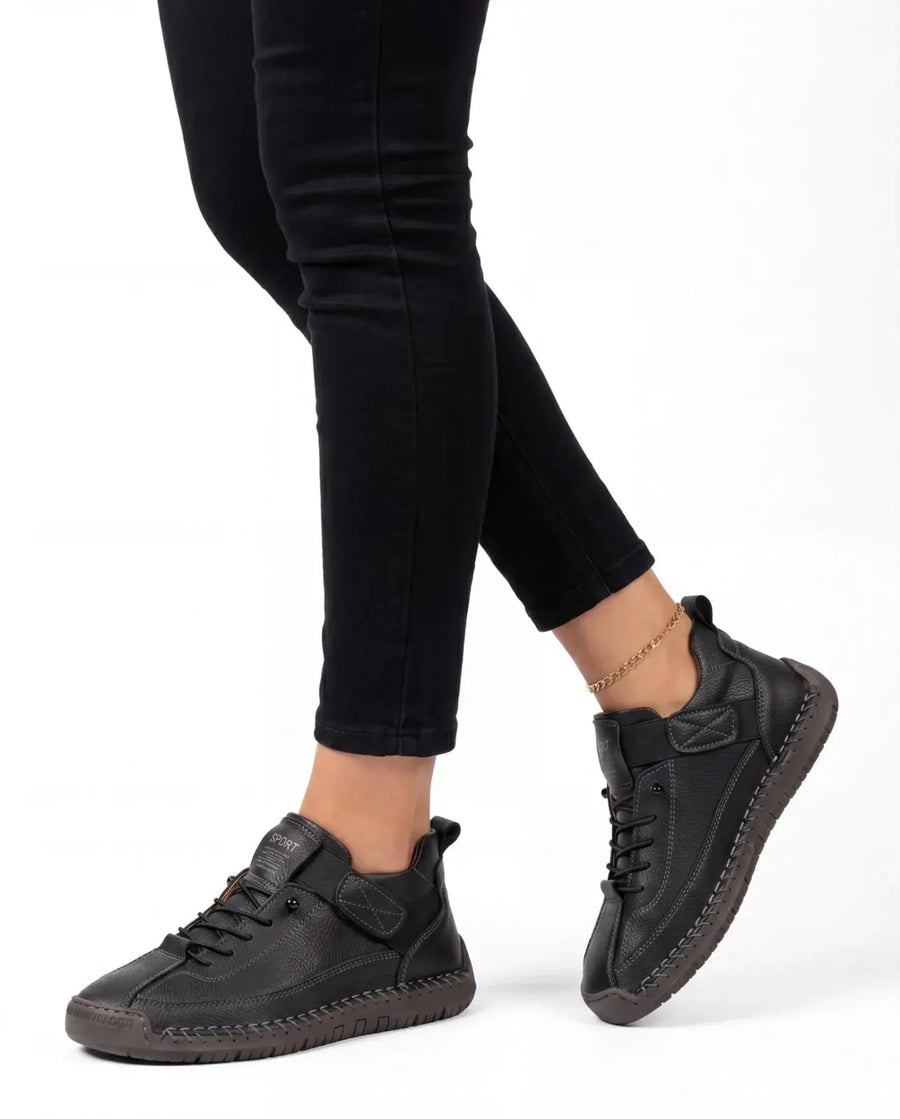 Aria | Hand-Stitched Orthopedic Lace-Up Sneakers view 3