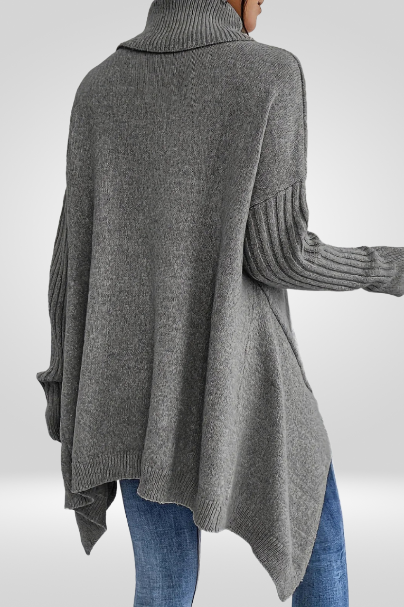Laurel | Women's Winter Sweater – Oversized Turtleneck, Beige view 11